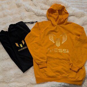 Messi Hoodie & Jogger Set – Youth Size 170 – Gold Logo – Hoodie + Sweatpants